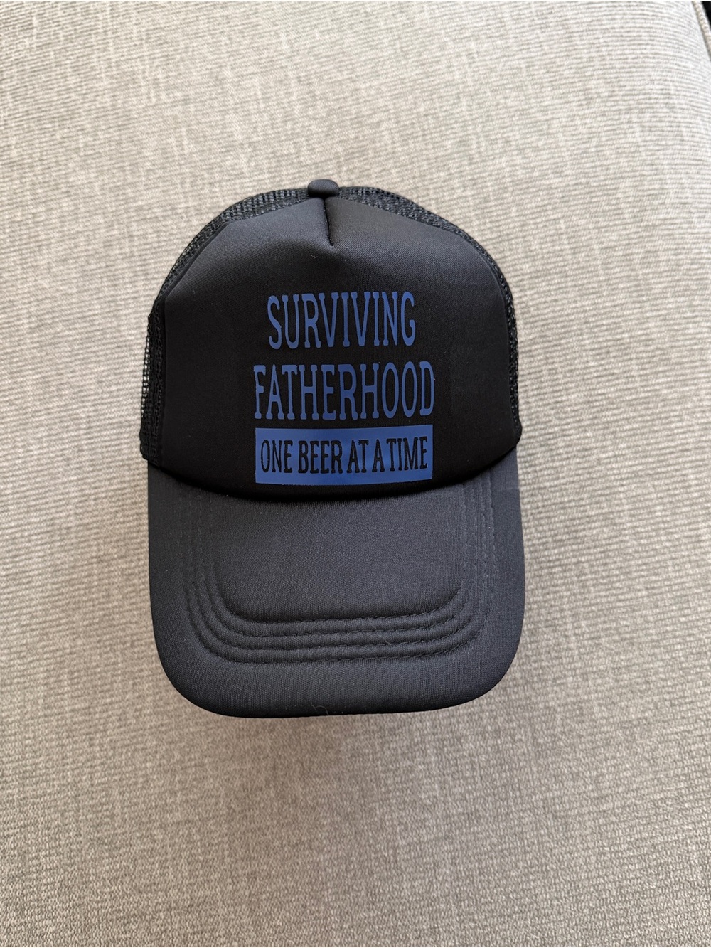 Surviving Fatherhood Black Customize Cap